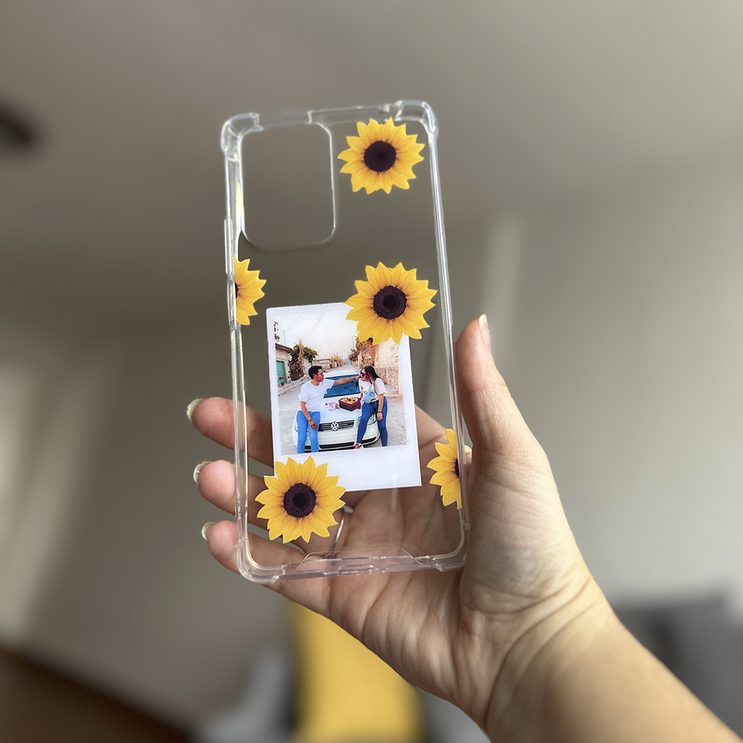 Instant Case con flores Transparente Antishock