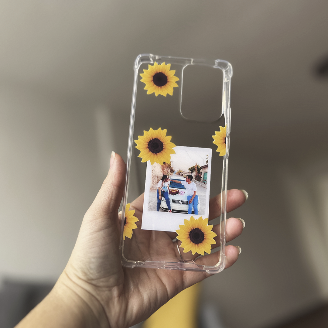 Instant Case con flores Transparente Antishock