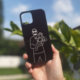 Illustrated Case With Black Edge TPU Silhouette 